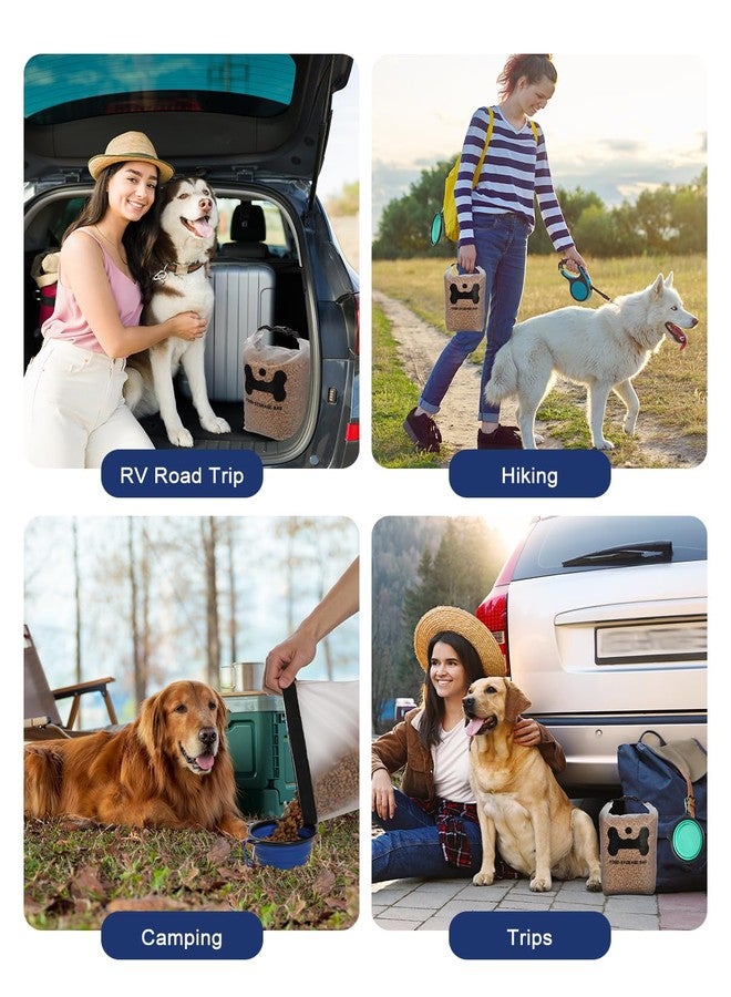 ANVS Silicone Pet Food Storage Bag,40-Cup Dog Food Travel Bag with 2PCS Collapsible Bowls, Perfect for Camping Trip, Dog Boarding, Weekend Getaways and Travel - Image 2